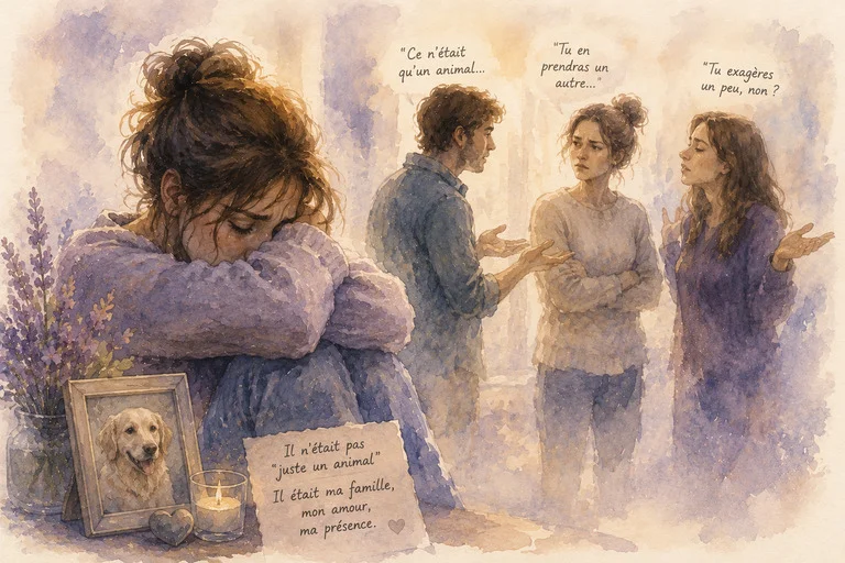 Illustration de l'article : un entourage qui ne comprend pas le deuil