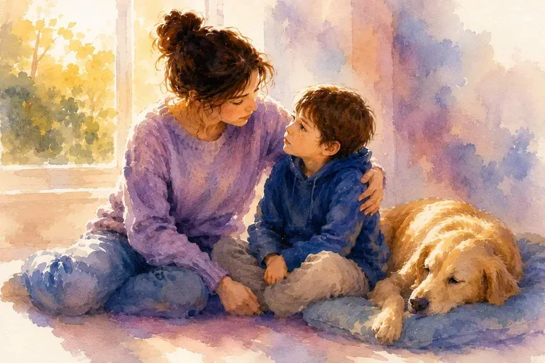 Illustration de l'article : expliquer la perte à un enfant